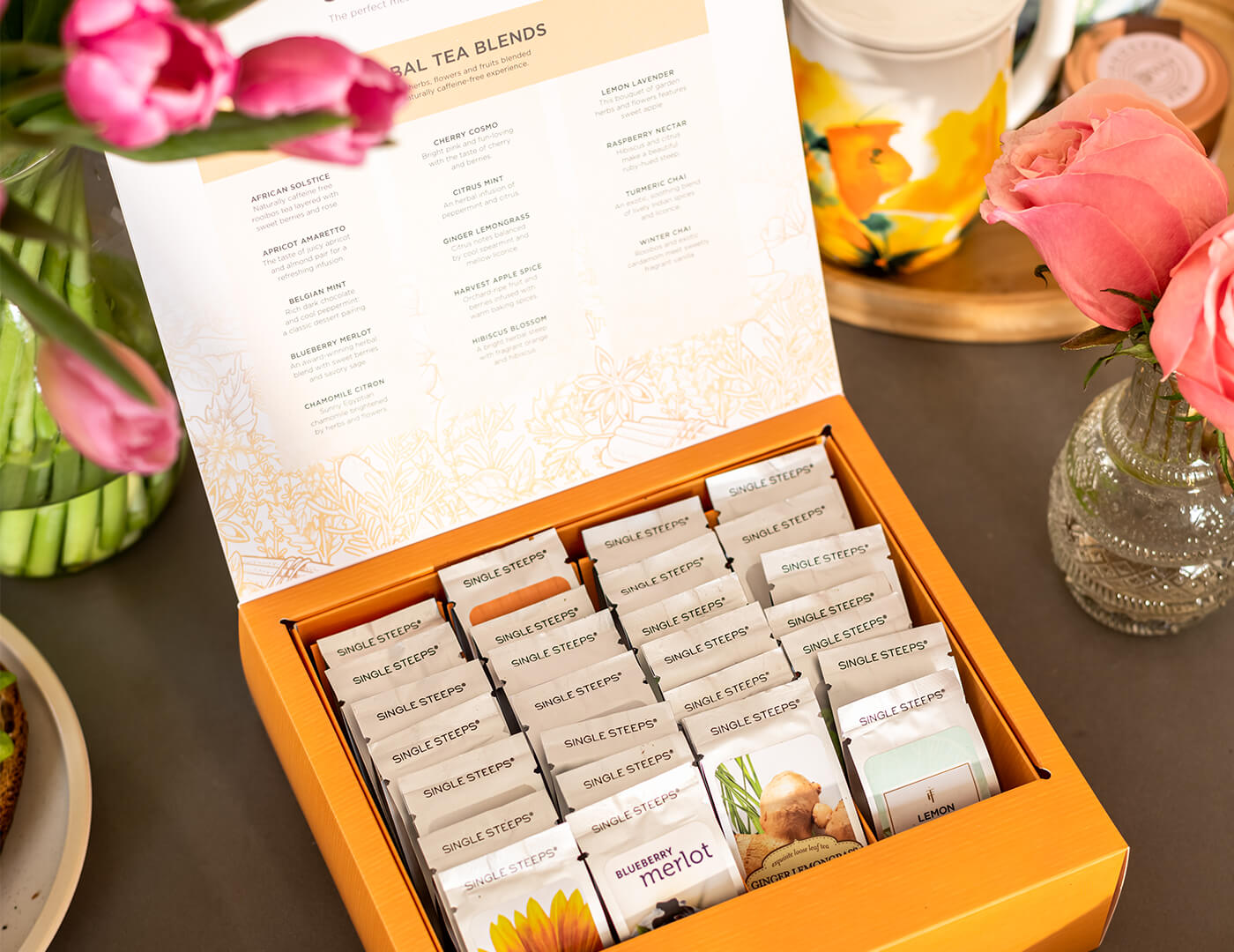 Single Steeps® Tea Chest Herbal Tea Assortment