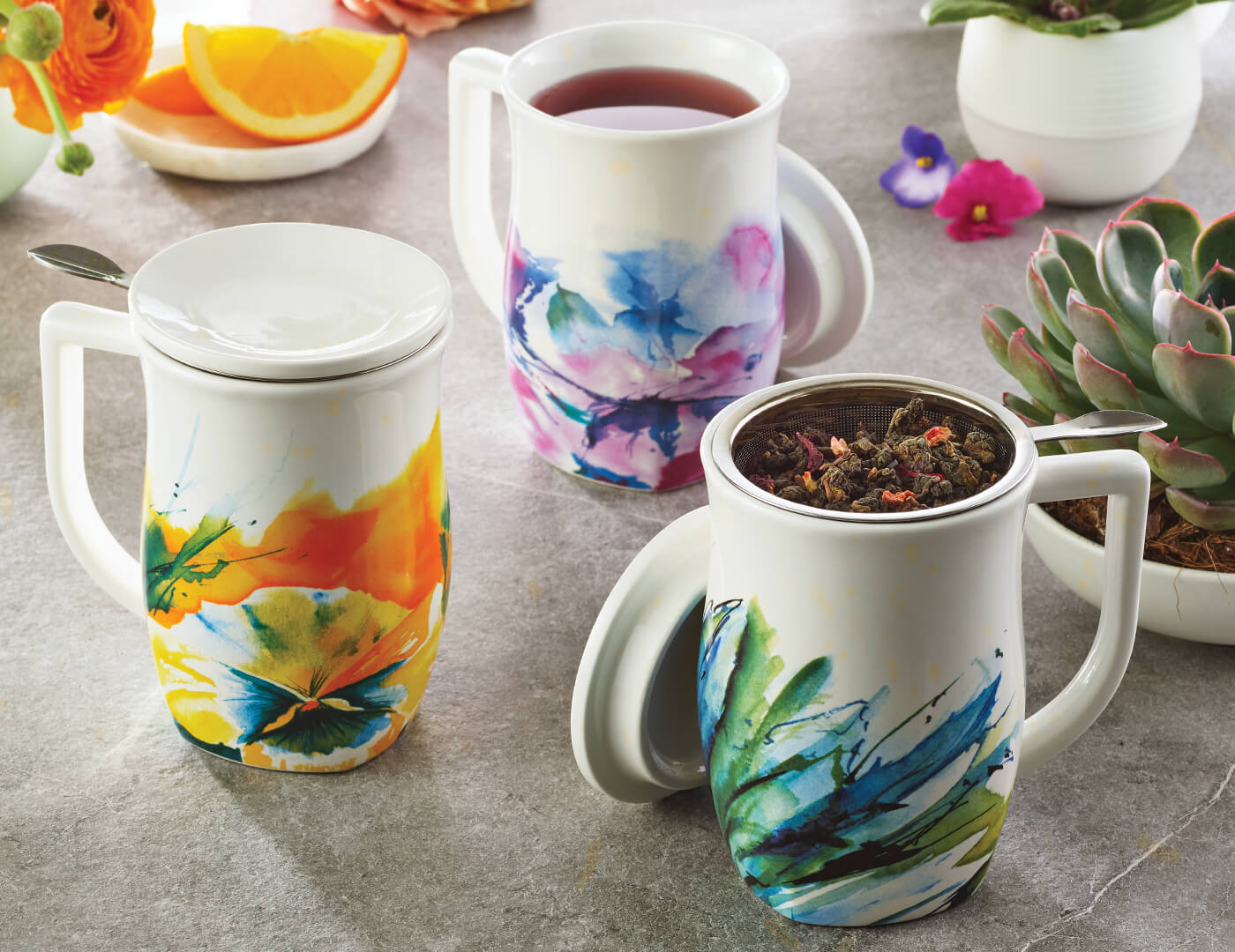 Fiore Steeping Cup with Infuser Blue Agave